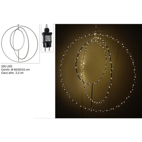 CERCHIO 3D D60 250LED METALLO